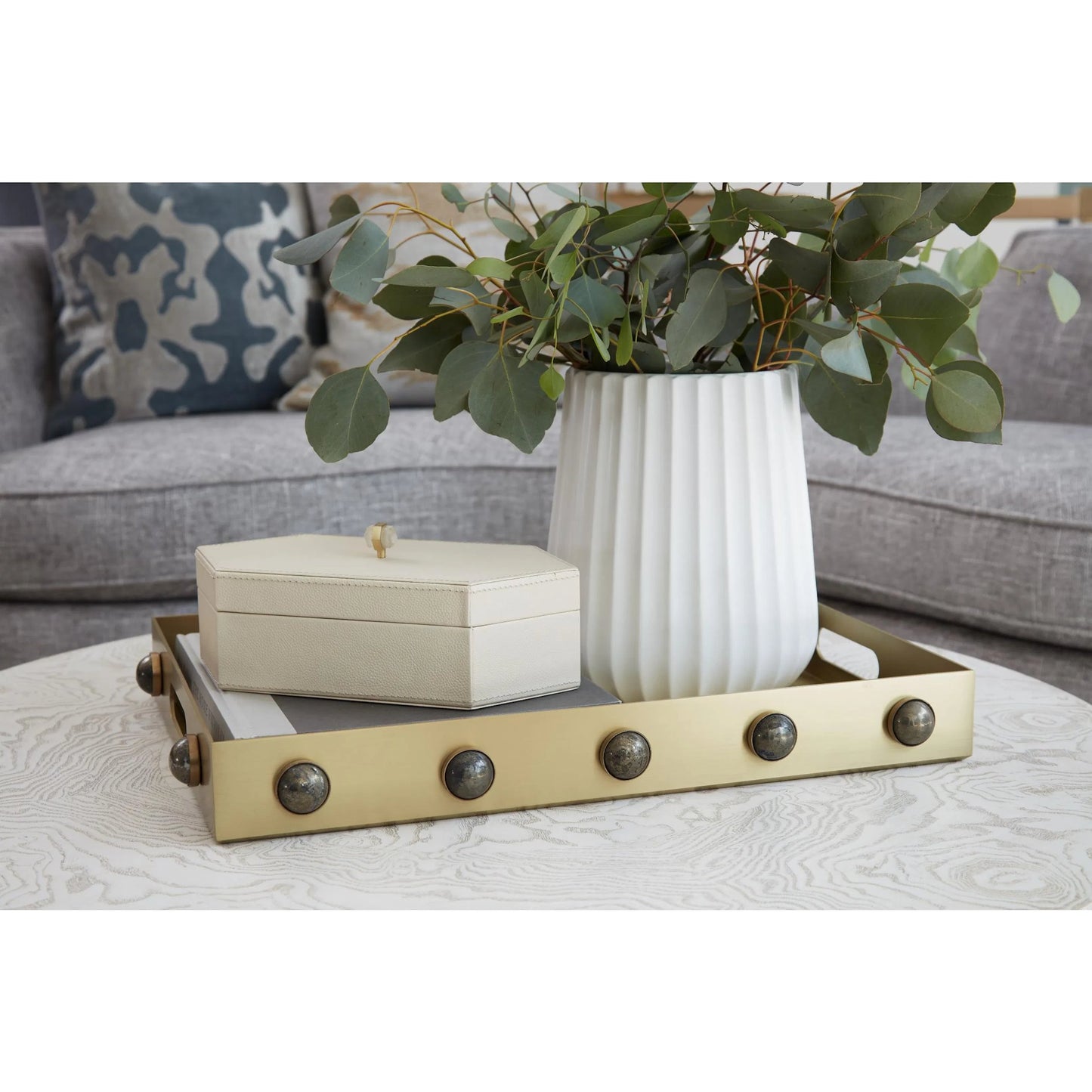 000 SI-2446445 | Lifestyle | Pandora Pyrite Tray by Global Views. Made from stainless steel, pandora pyrite in a eclectic & global style.