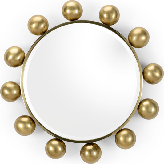 Round-A-Bout Mirror by Wildwood in gold. Made from iron, mirror in a modern style.