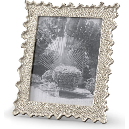 Squiggle Photo Frame by Wildwood in silver, clear. Made from cast aluminum in a modern style.