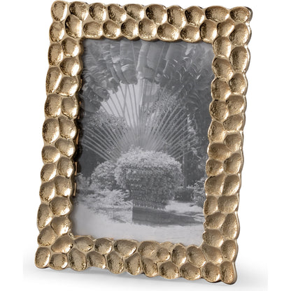 Thumbprints Photo Frame by Wildwood in ambered silver, clear. Made from cast aluminum in a modern style.