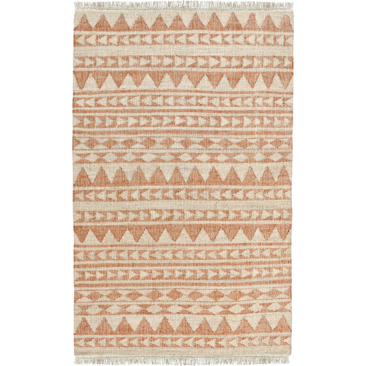000 SI-2537832 | Primary Silo | Camille Handwoven Jute Area Rug by Villa by Classic Home in orange, natural. Made from 80% jute, 20% cotton in a unique style.