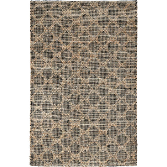 Mojave Jute Blend Area Rug by Villa by Classic Home in black, natural. Made from 80% jute, 20% cotton in a unique style.