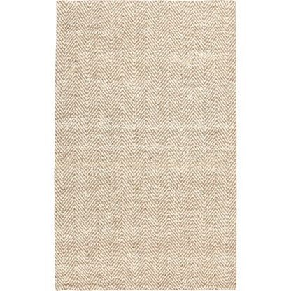 Herringbone Area Accent Rug by Villa by Classic Home in ivory. Made from 75% wool, 25% jute, cotton canvas backing for size 5x8, larger in a unique style.