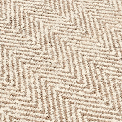 Herringbone Area Accent Rug by Villa by Classic Home in ivory. Made from 75% wool, 25% jute, cotton canvas backing for size 5x8, larger in a unique style.