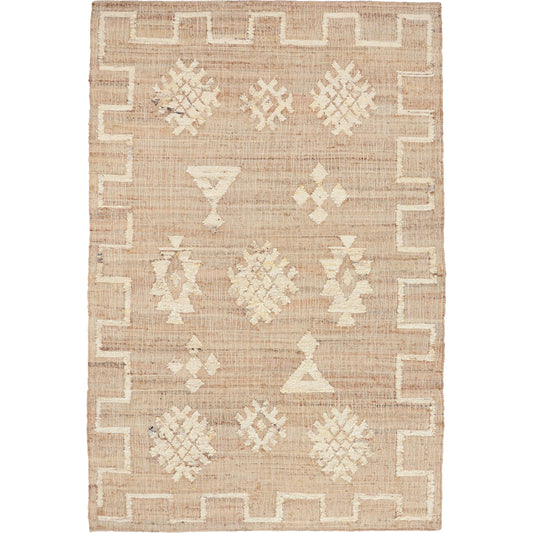 Raposa Jute Blend Area Rug by Villa by Classic Home in natural, ivory. Made from 50% jute, 40% wool, 10% cotton in a unique style.