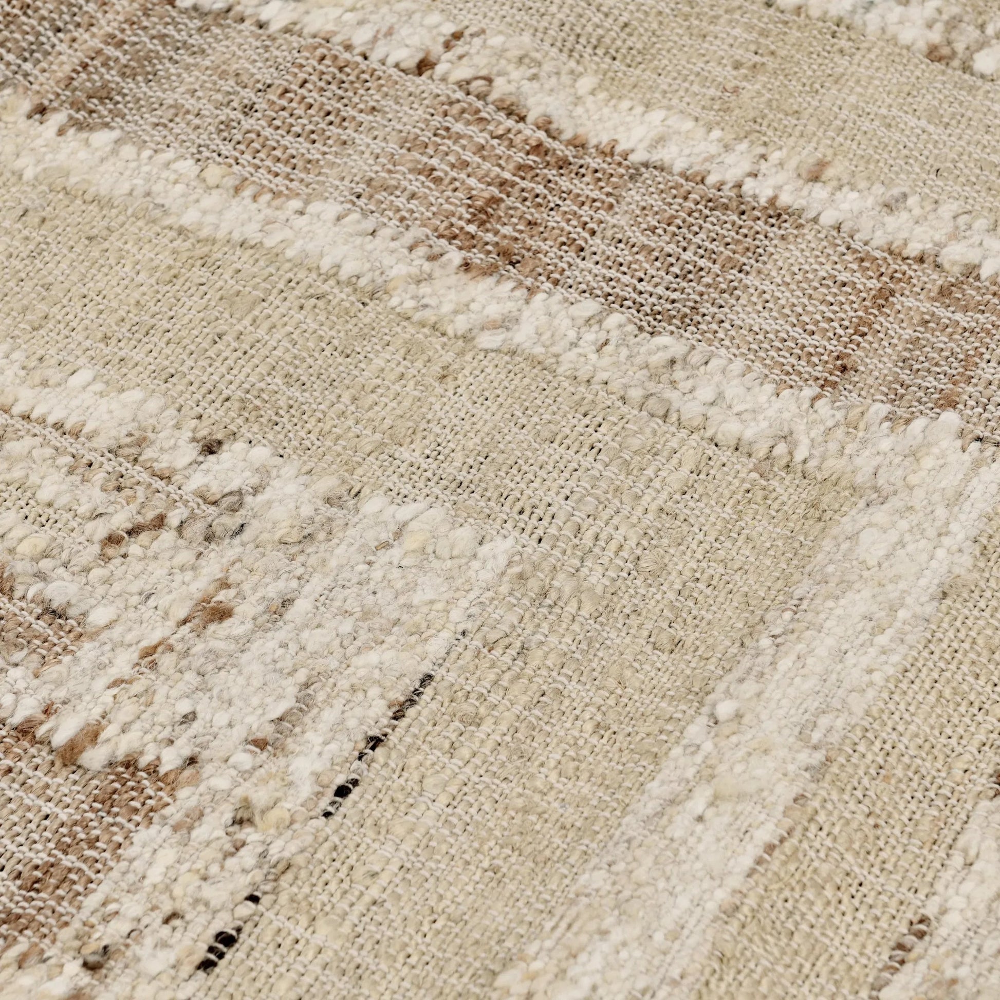 Muda Wool Blend Area Rug by Villa by Classic Home in natural, ivory. Made from 50% jute, 40% wool, 10% cotton in a unique style.