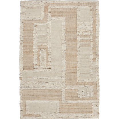Muda Wool Blend Area Rug by Villa by Classic Home in natural, ivory. Made from 50% jute, 40% wool, 10% cotton in a unique style.