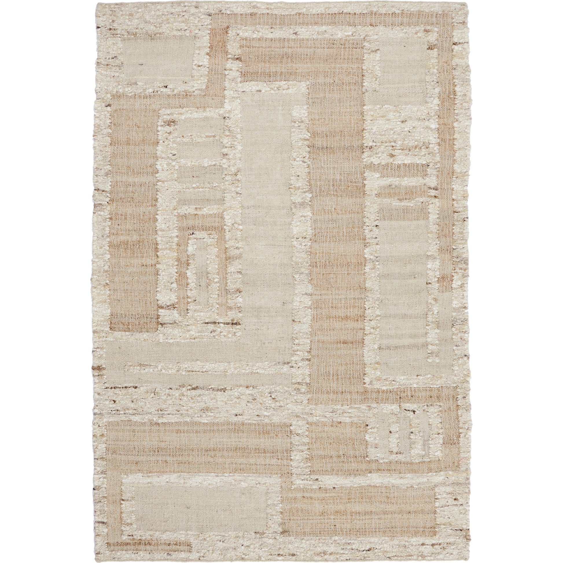Muda Wool Blend Area Rug by Villa by Classic Home in natural, ivory. Made from 50% jute, 40% wool, 10% cotton in a unique style.