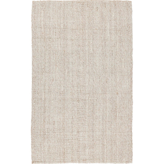 Lisbon Jute Sustainable Beige Accent Area Rug by Villa by Classic Home in ivory. Made from 50% jute, 50% wool in a unique style.