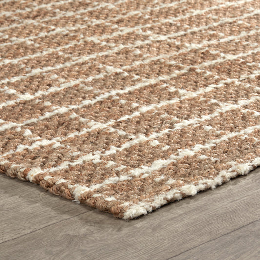 Windowpane Chenille Are Rug by Villa by Classic Home in natural, ivory. Made from 100% jute in a unique style.