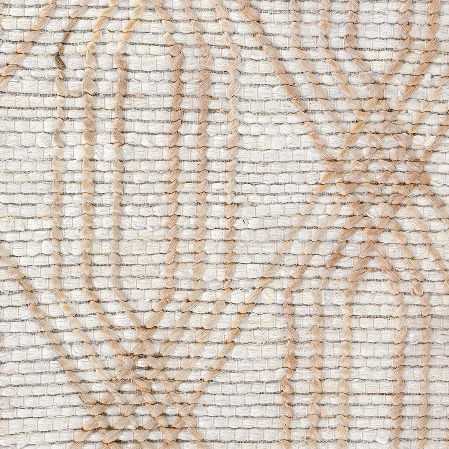 002 SI-2056277 | Closeup | Tustin Jute Blend Area Rug by Villa by Classic Home in ivory, natural. Made from 90% jute, 10% cotton in a unique style.