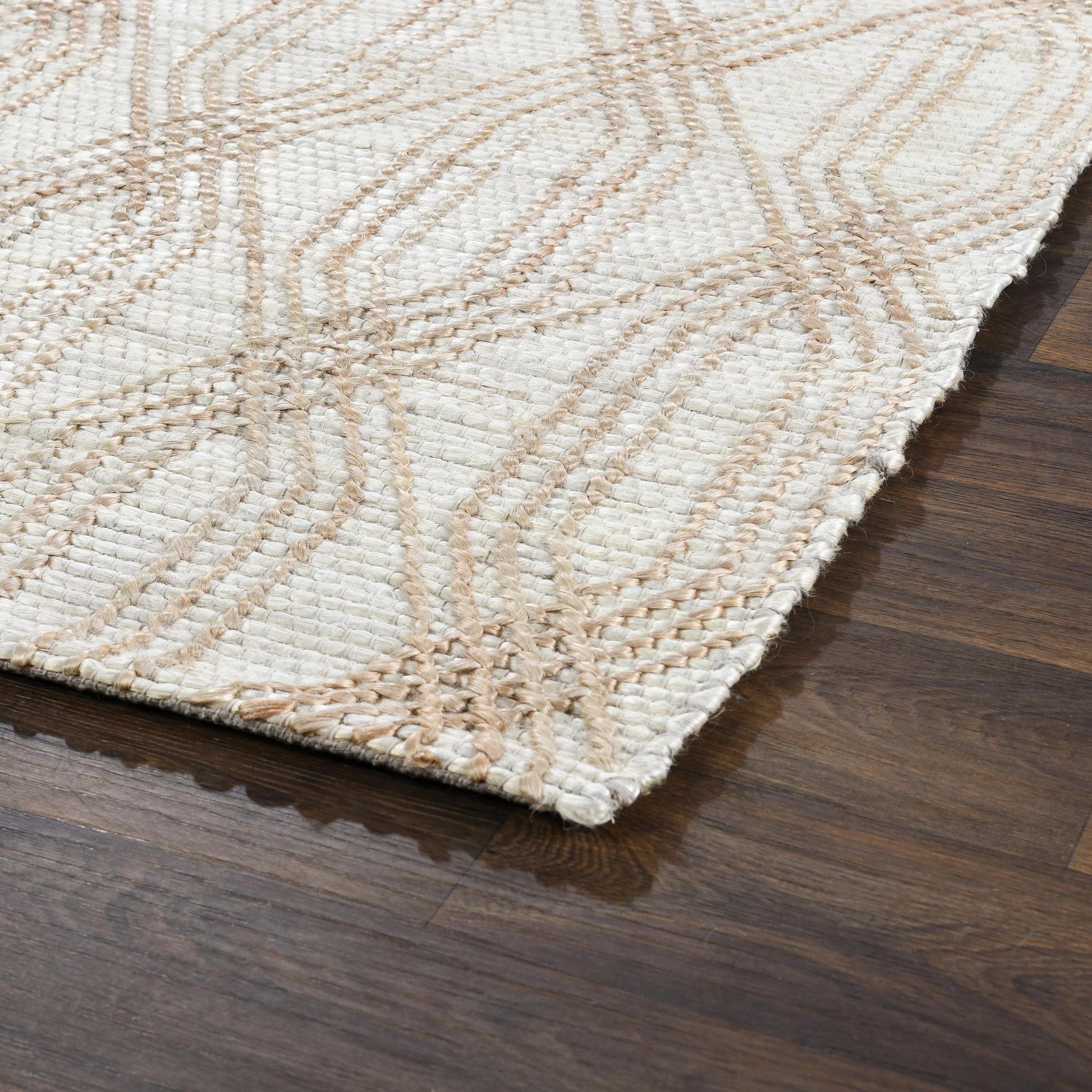 Tustin Jute Blend Area Rug by Villa by Classic Home in ivory, natural. Made from 90% jute, 10% cotton in a unique style.