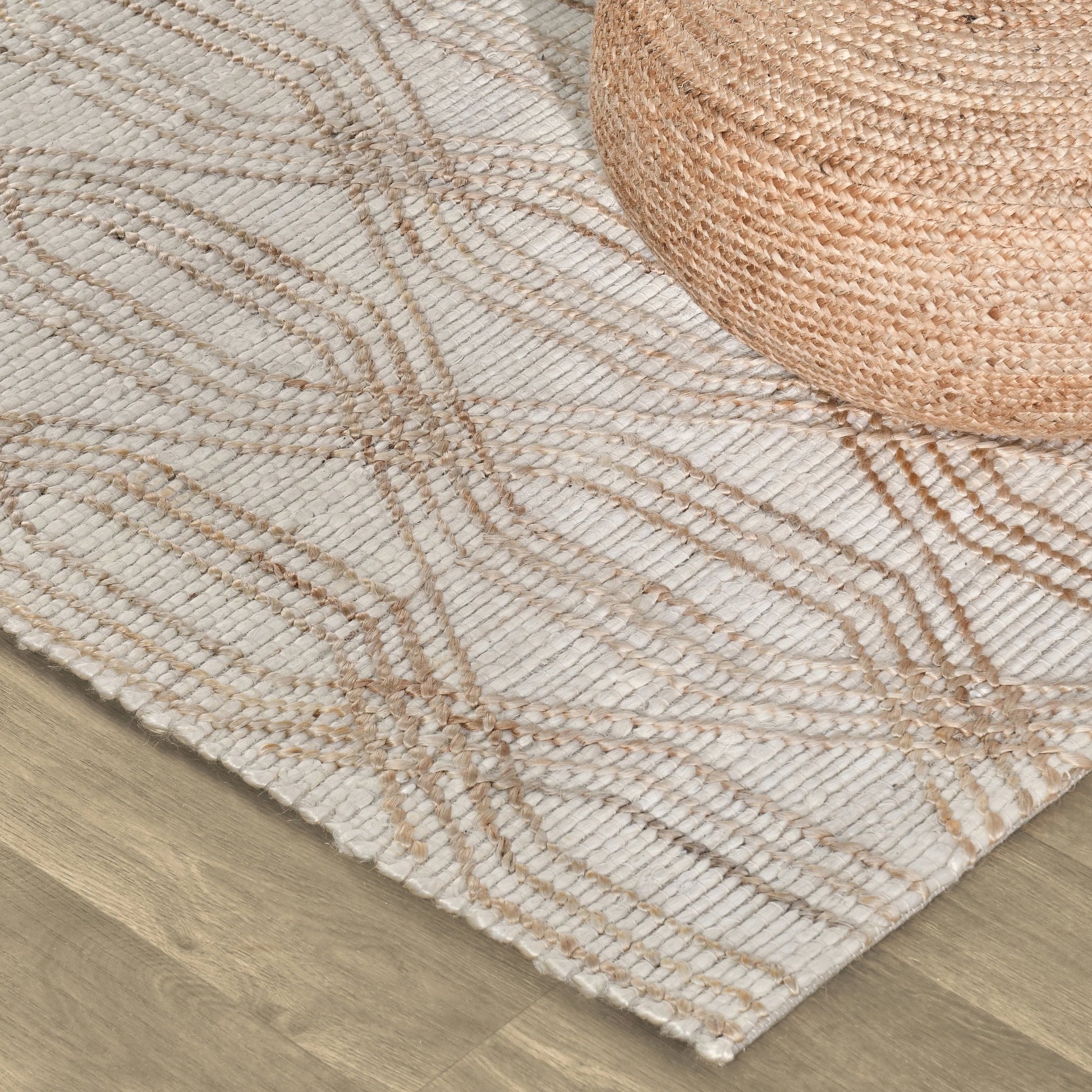 Tustin Jute Blend Area Rug by Villa by Classic Home in ivory, natural. Made from 90% jute, 10% cotton in a unique style.