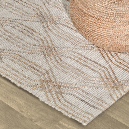 Tustin Jute Blend Area Rug by Villa by Classic Home in ivory, natural. Made from 90% jute, 10% cotton in a unique style.
