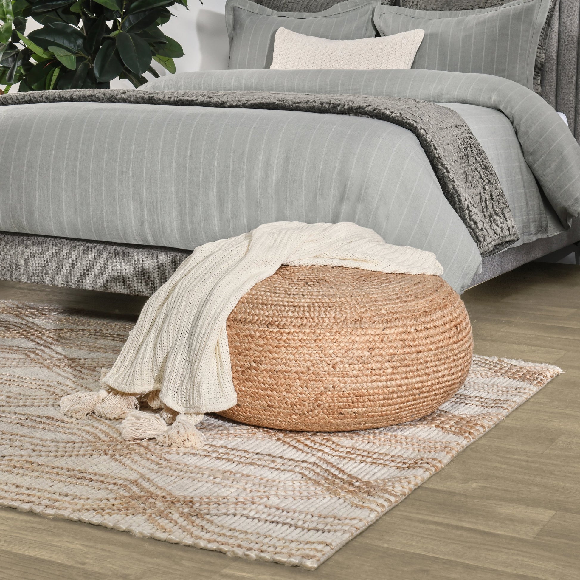 Tustin Jute Blend Area Rug by Villa by Classic Home in ivory, natural. Made from 90% jute, 10% cotton in a unique style.