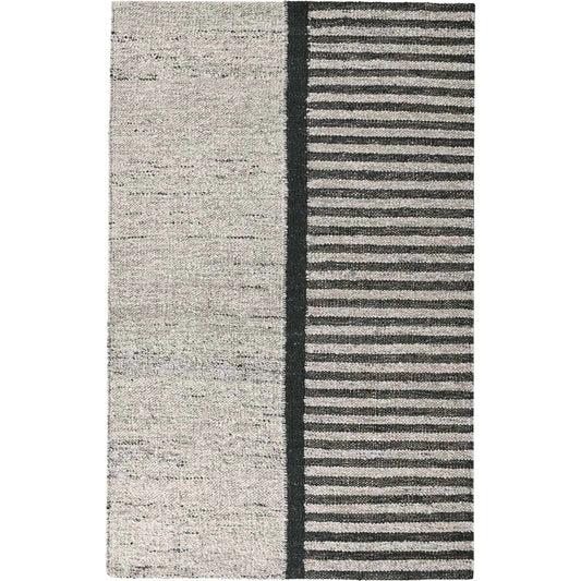 Kofu Striped Accent Rug by Villa by Classic Home in natural, black. Made from 60% wool, 40% jute in a unique style.