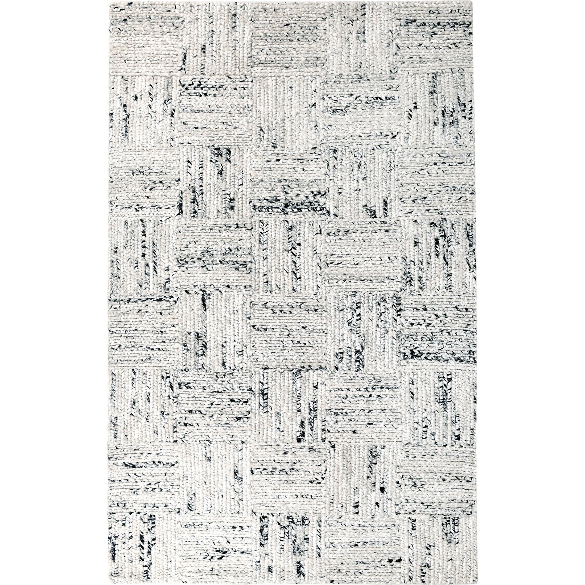 Sosa Abstract Wool Blend Area Rug by Villa by Classic Home in ivory, black. Made from 60% wool, 25% jute, 15% cotton in a unique style.