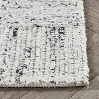Sosa Abstract Wool Blend Area Rug by Villa by Classic Home in ivory, black. Made from 60% wool, 25% jute, 15% cotton in a unique style.