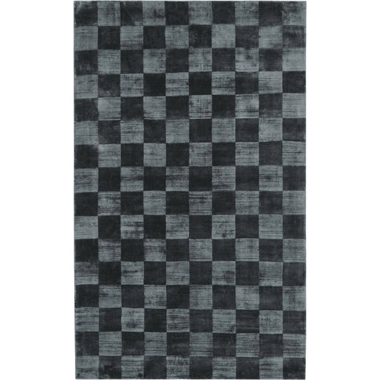 Berlin Accent Area Rug by Villa by Classic Home in ink blue. Made from 100% viscose in a unique style.