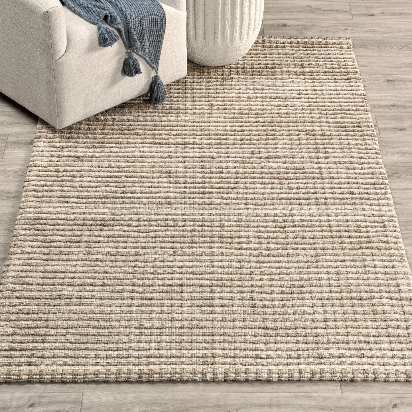 013 SI-2243158 | Lifestyle | Huntington Accent Area Rug by Villa by Classic Home in natural. Made from 100% jute in a unique style.