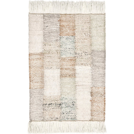 Ritsa Handwoven Jute Blend Fabric Accent Rug by Villa by Classic Home in multi-color. Made from 70% jute, 30% wool in a unique style.