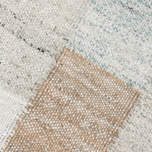 Ritsa Handwoven Jute Blend Fabric Accent Rug by Villa by Classic Home in multi-color. Made from 70% jute, 30% wool in a unique style.