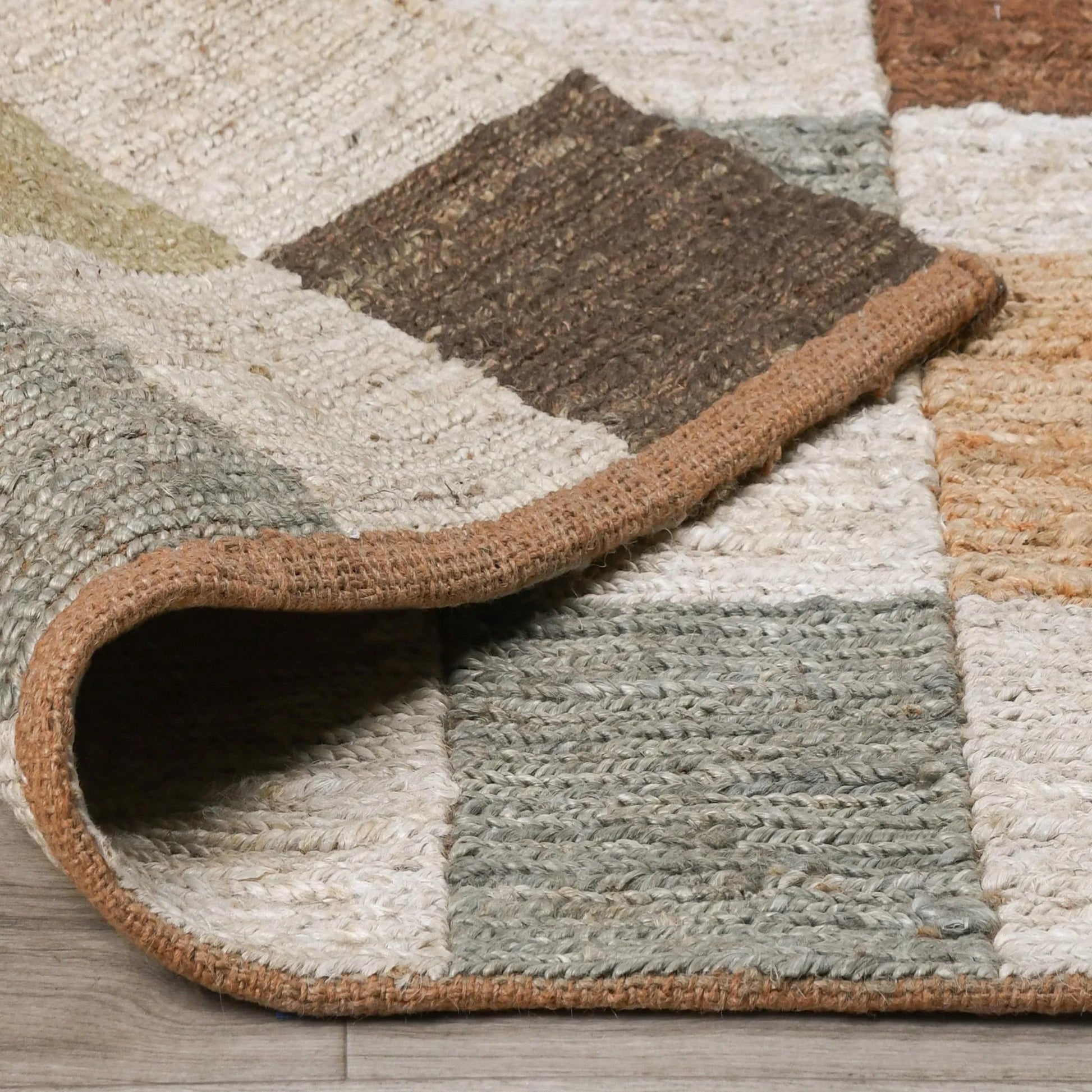 Soumak Jute Checkered Multi-Color Rug by Villa by Classic Home in multi-color. Made from 100% jute in a unique style.