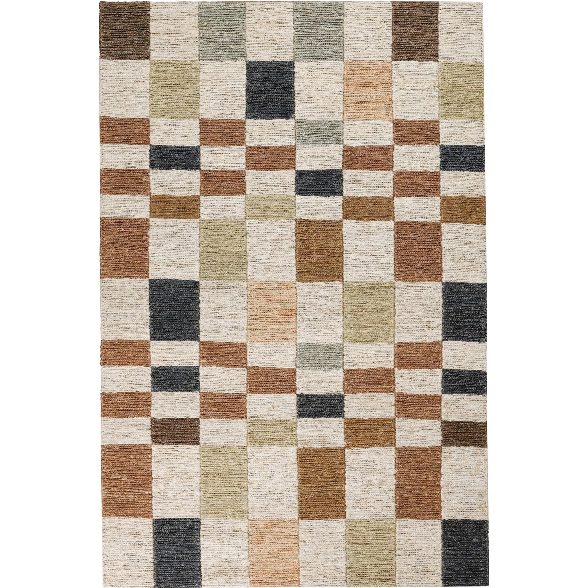 Soumak Jute Checkered Multi-Color Rug by Villa by Classic Home in multi-color. Made from 100% jute in a unique style.