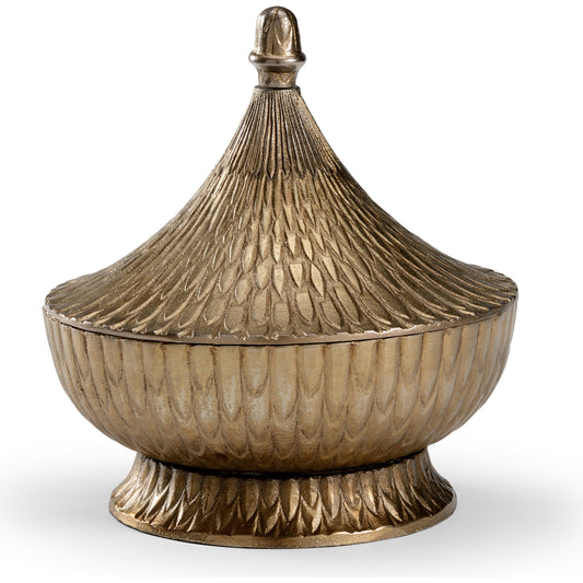 Fig Cannister by Wildwood in gold. Made from cast aluminum in a eclectic & global style.