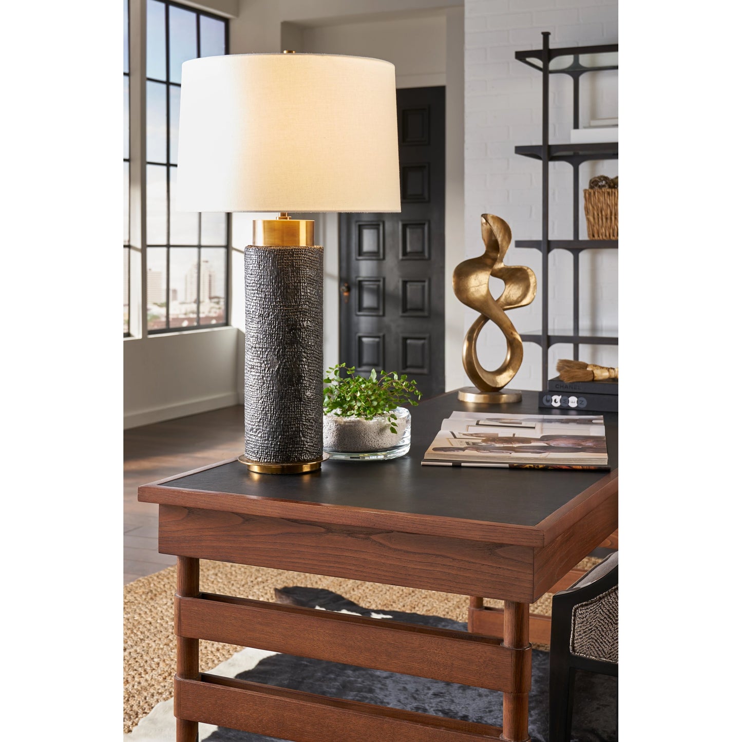 003 SR-386517 | Additional Silo | Swirl Sculpture by Wildwood in antique bronze. Made from cast aluminum in a modern style.