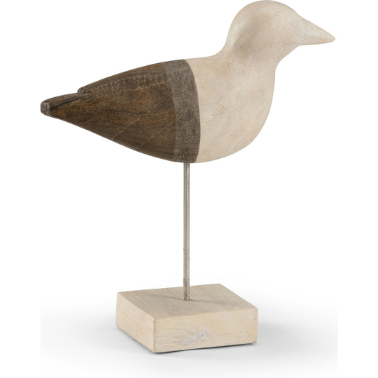 Shorebird by Wildwood in white, brown. Made from mango wood in a coastal style.