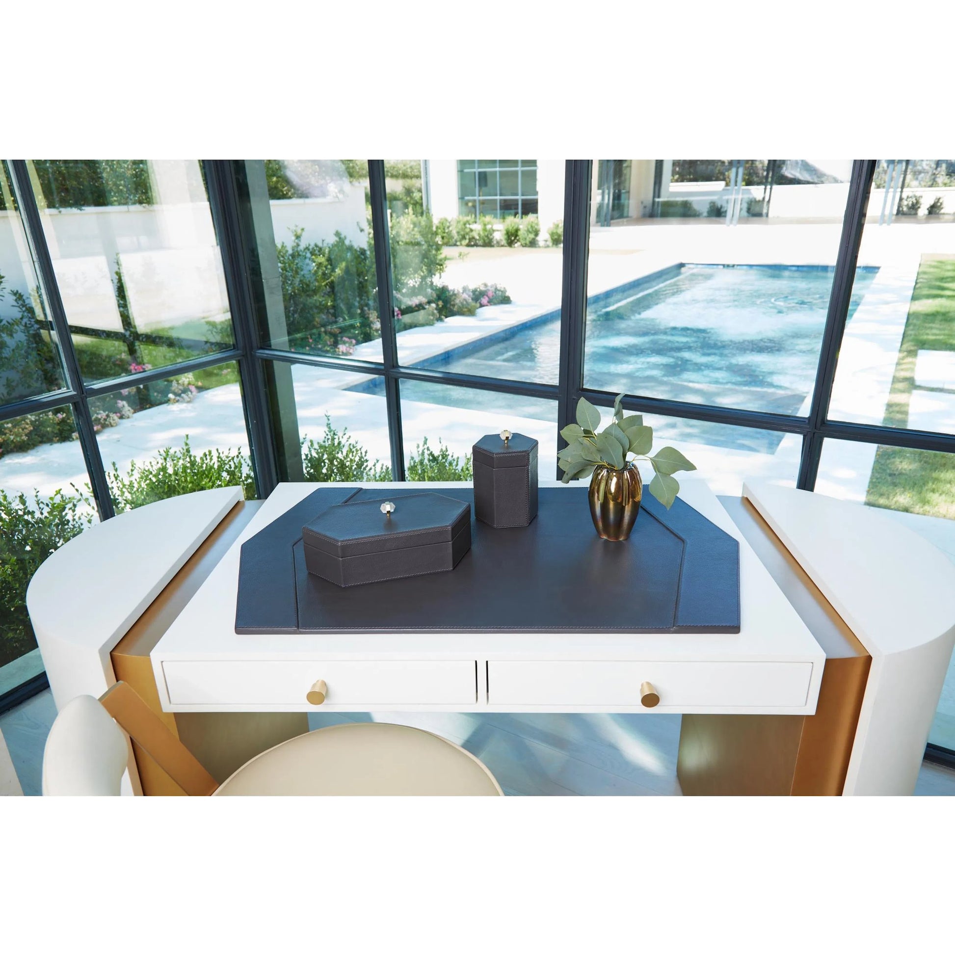 Ribbed Vase by Global Views in irys gelp. Made from art glass in a eclectic & global style.