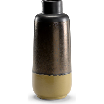 Potter's Vase by Wildwood in black, bronze, mustard. Made from ceramic in a eclectic & global style.