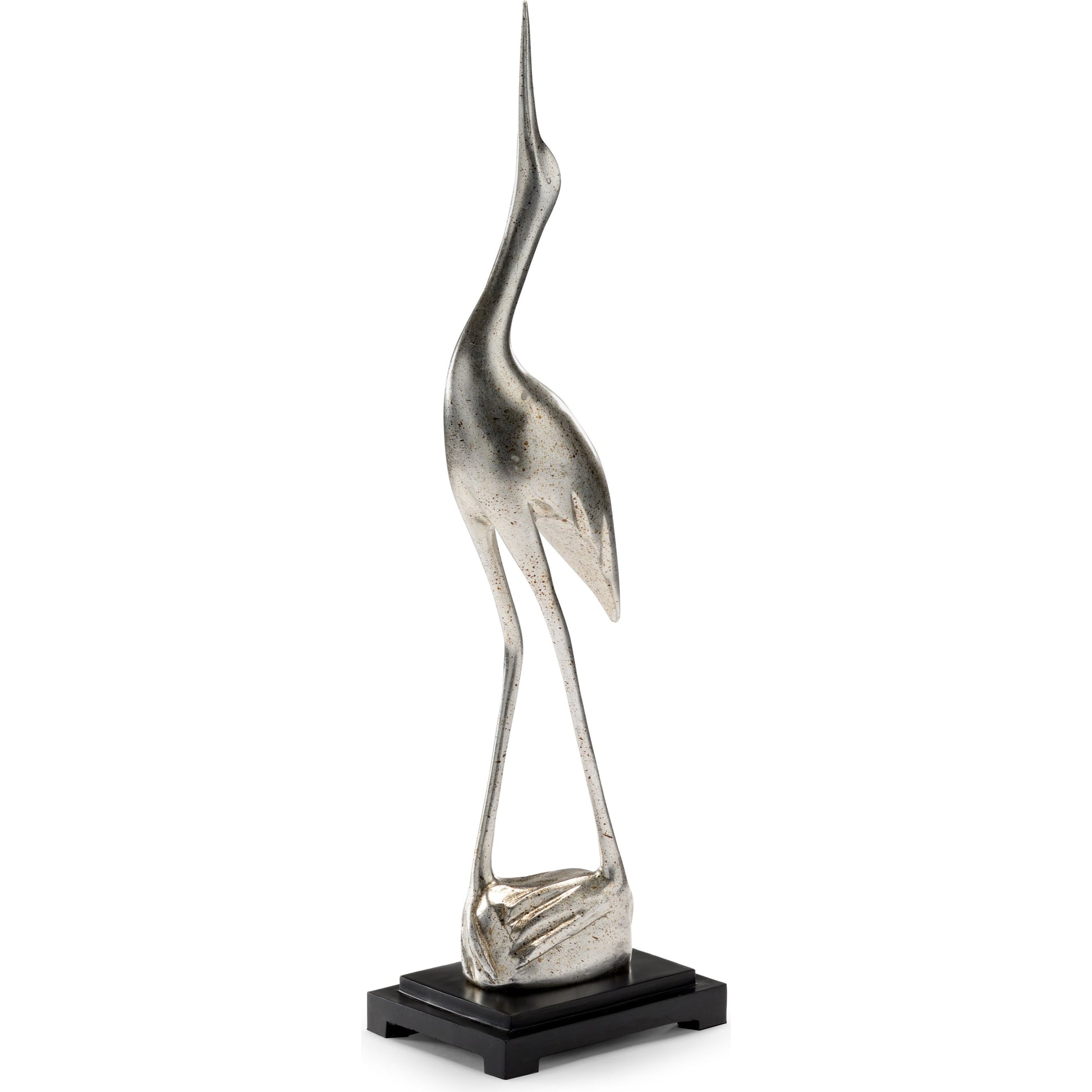 Crane by Wildwood in matte white, antique gold leaf. Made from composite in a coastal style.