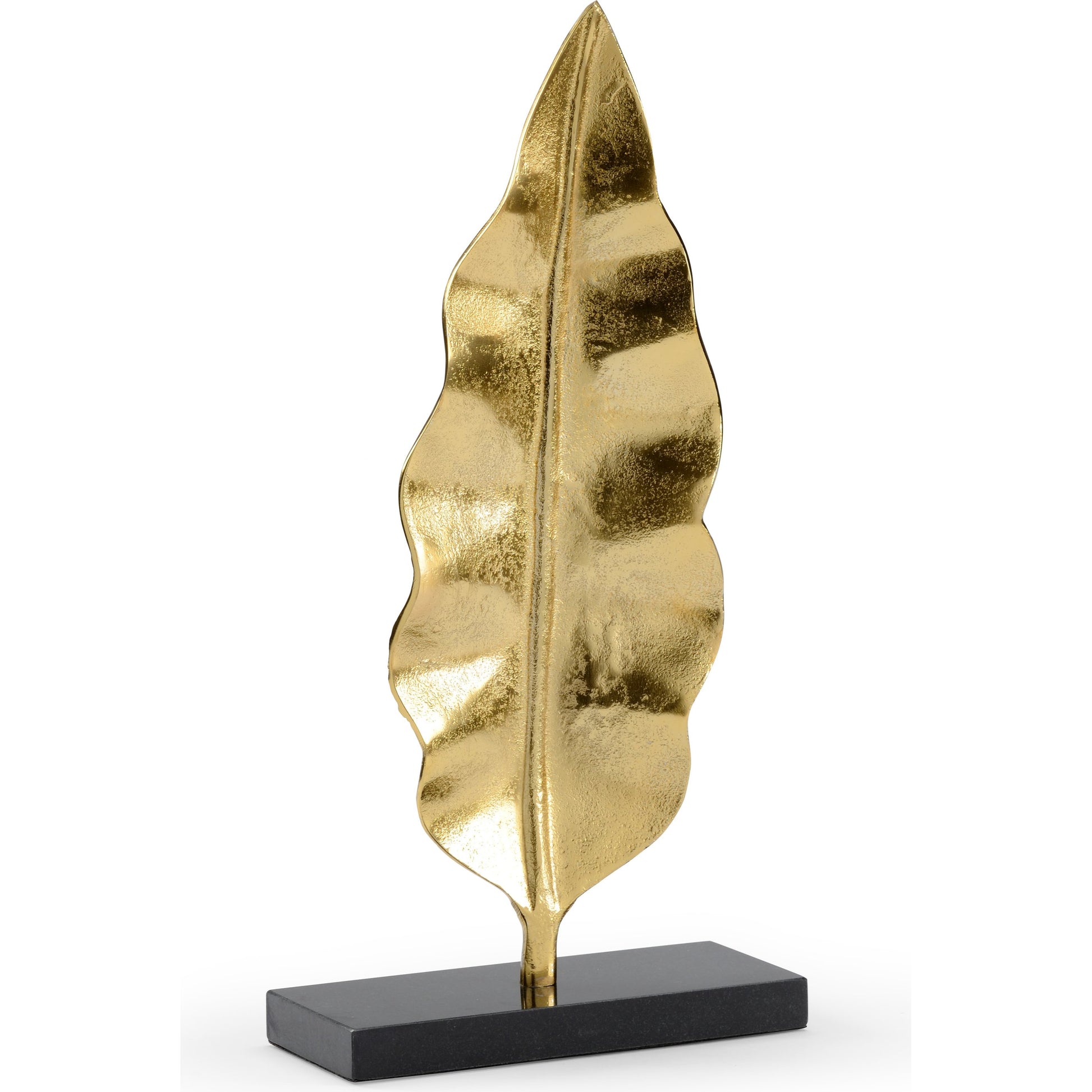 Banana Leaf by Wildwood in gold, natural black. Made from aluminum in a transitional style.