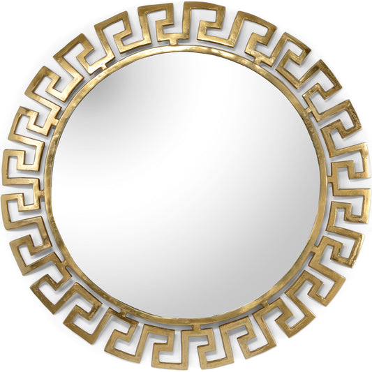 Athena Mirror by Wildwood in gold. Made from aluminum, mirror in a transitional style.