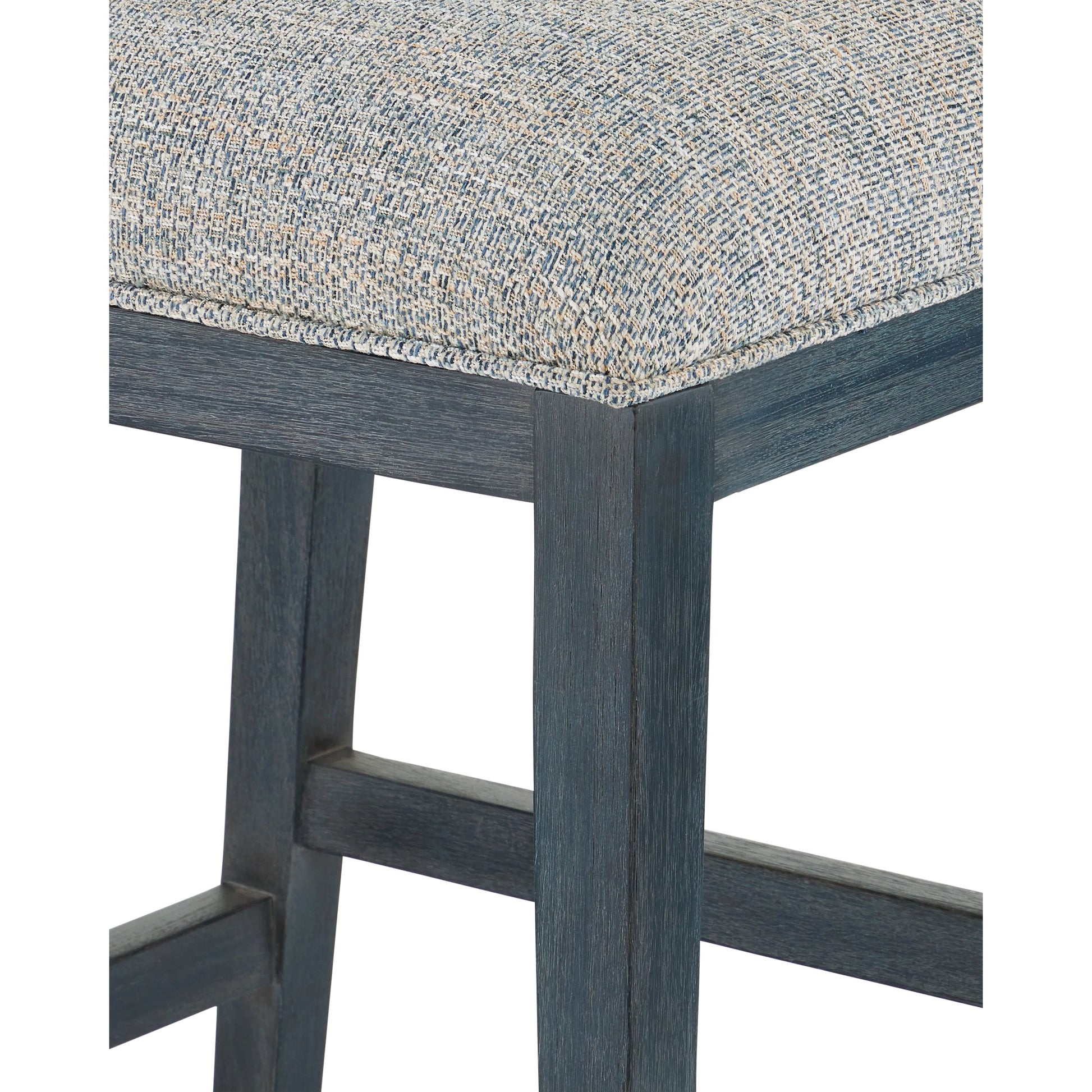 Santos Bar Stool by Currey and Company. Made from mahogany, rattan, brass in a modern style.