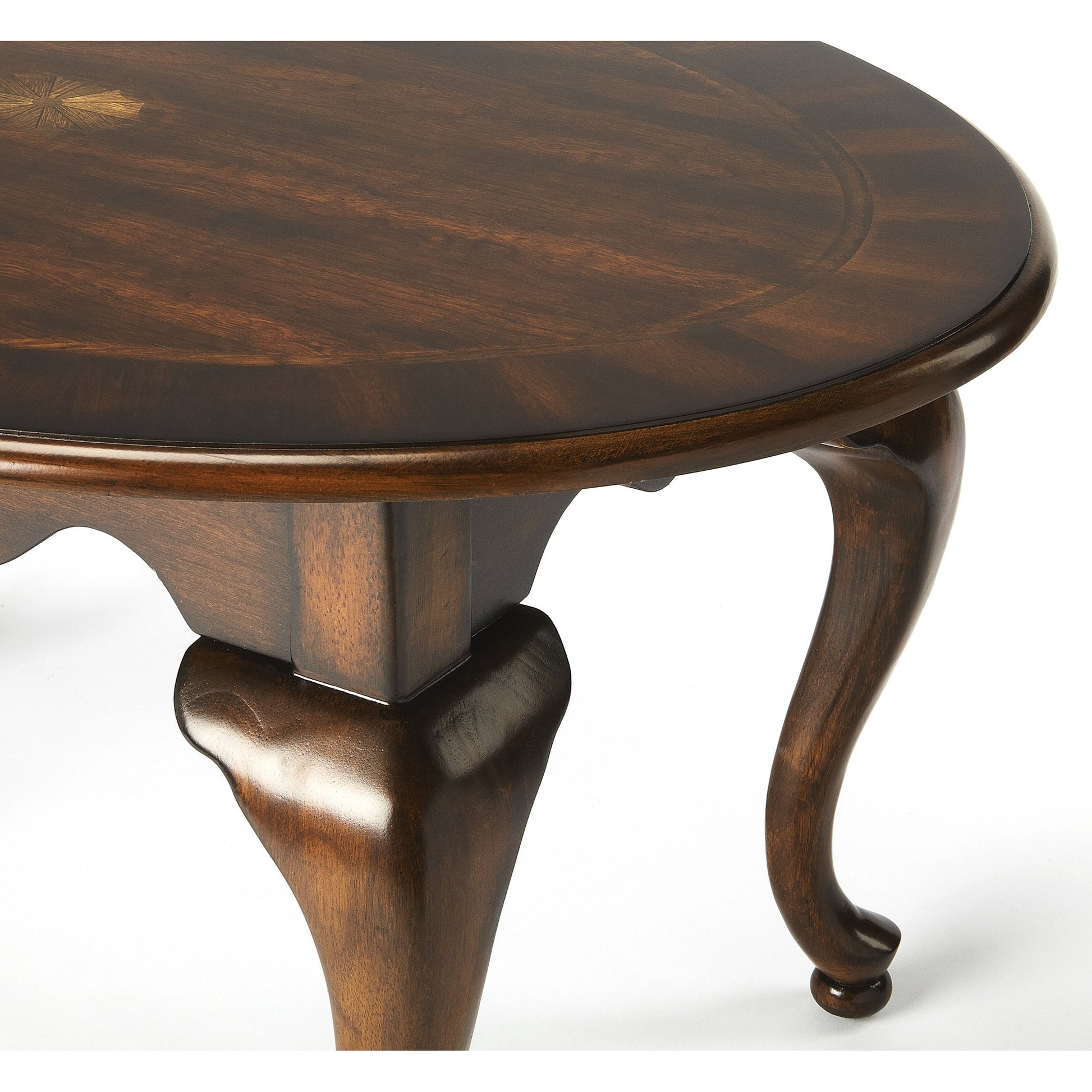 Grace Oval Cocktail Table by Butler Specialty Company. Made from rubberwood solids, mdf, cherry, maple, walnut veneers in a traditional style.