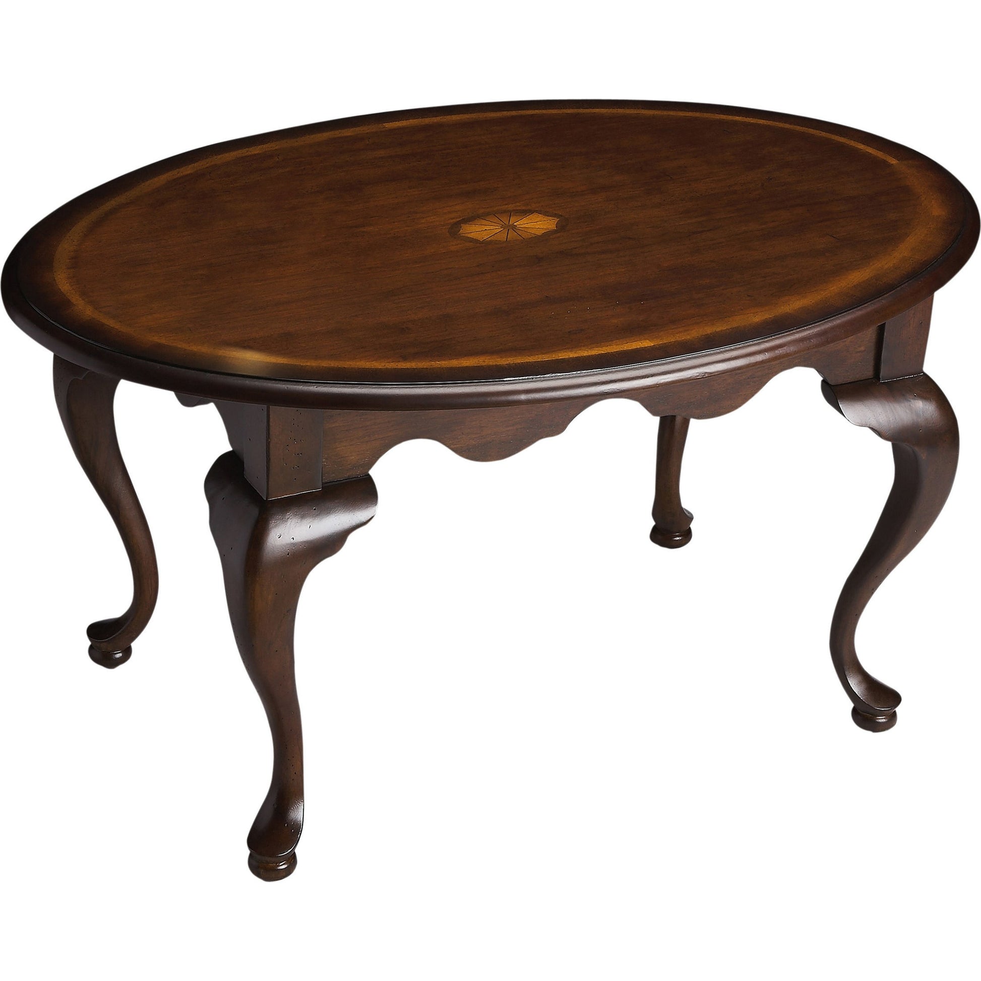 Grace Oval Cocktail Table by Butler Specialty Company. Made from rubberwood solids, mdf, cherry, maple, walnut veneers in a traditional style.