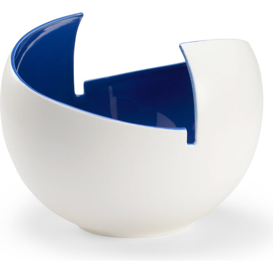 Benson Bowl by Wildwood in blue, white. Made from porcelain in a modern style.