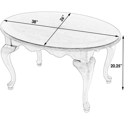 Grace Oval Coffee Table by Butler Specialty Company in gray and powder gray. Made from rubberwood solids, mdf, cherry, maple and walnut veneers in a traditional style.