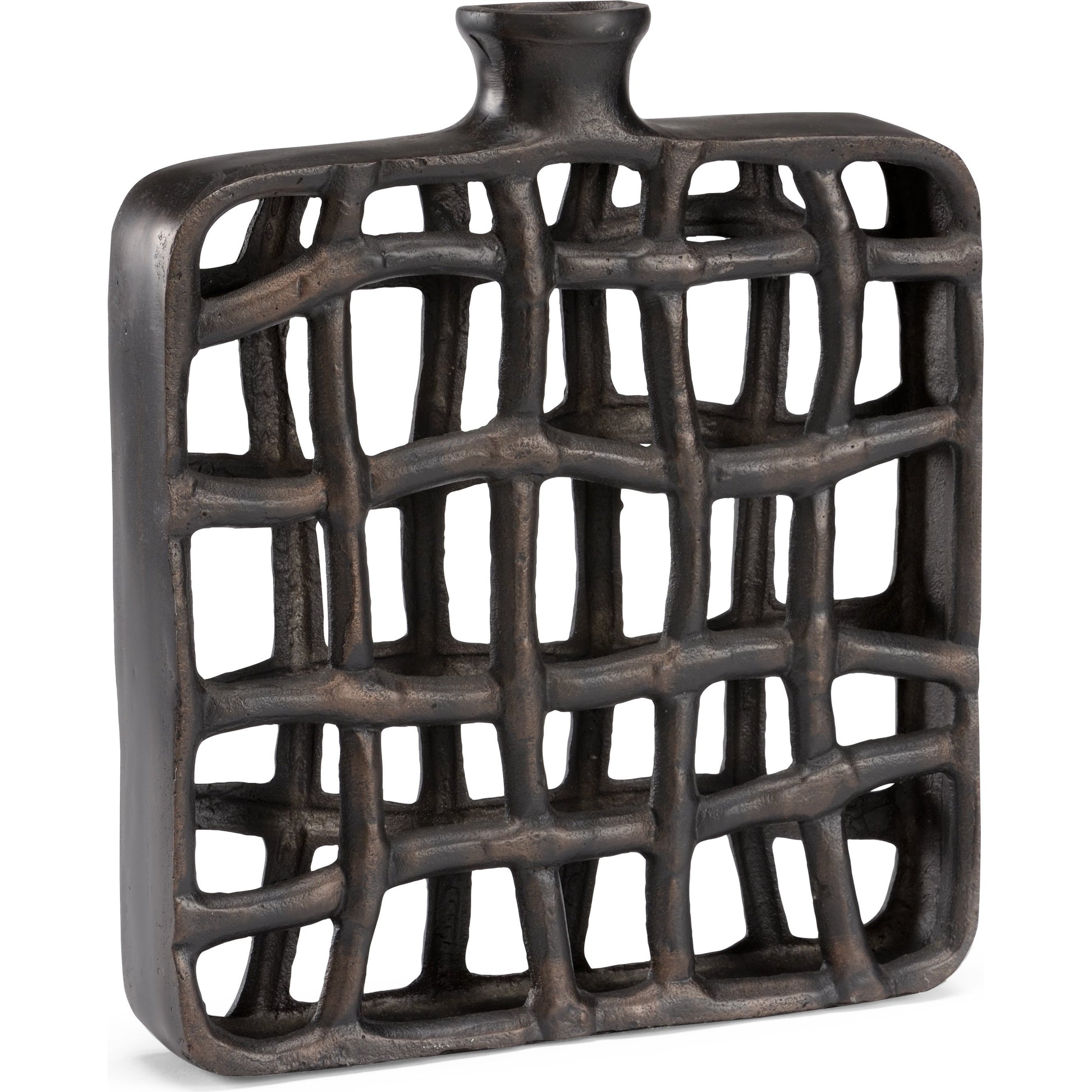 Xavier Urn by Wildwood in bronze. Made from aluminum in a modern style.