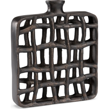 Xavier Urn by Wildwood in bronze. Made from aluminum in a modern style.