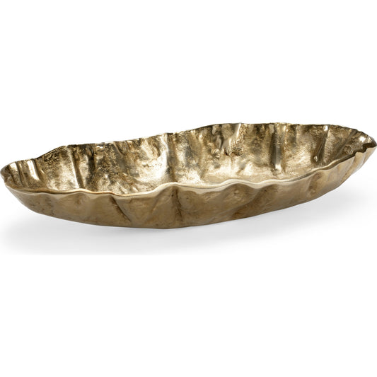 Crater Bowl by Wildwood in gold. Made from aluminum in a transitional style.