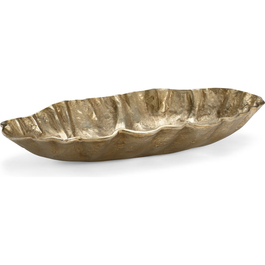 Crater Bowl by Wildwood in gold. Made from aluminum in a transitional style.
