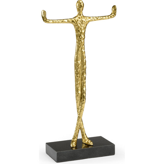 Tai Chi Man Sculpture by Wildwood in gold, black. Made from aluminum in a eclectic & global style.