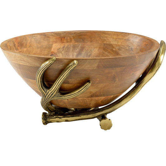 Highlands Bowl by Wildwood in brown, gold. Made from wood in a rustic style.