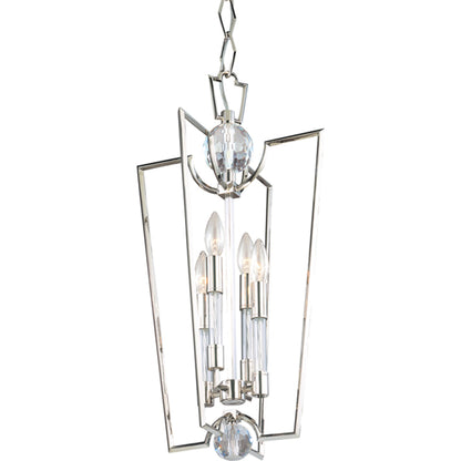 Waterloo Pendant by Hudson Valley in polished nickel. Made from steel in a transitional style.