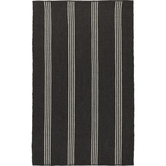 Sorrento Handwoven Stripe Charcoal Fabric Rug by Villa by Classic Home in charcoal. Made from 100% pet yarn in a unique style.