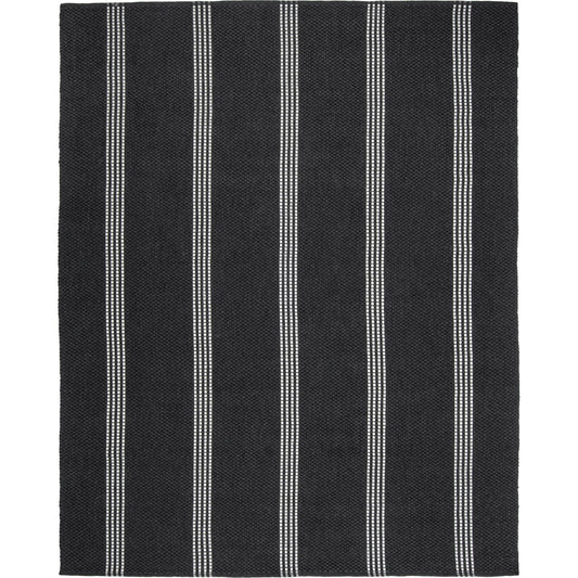Sorrento Handwoven Stripe Charcoal Fabric Rug by Villa by Classic Home in charcoal. Made from 100% pet yarn in a unique style.